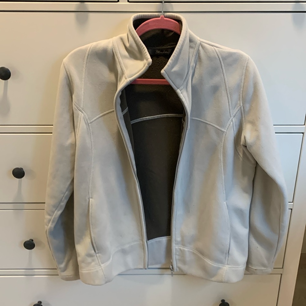 White Zip-Up Fleece Jacket | Size M